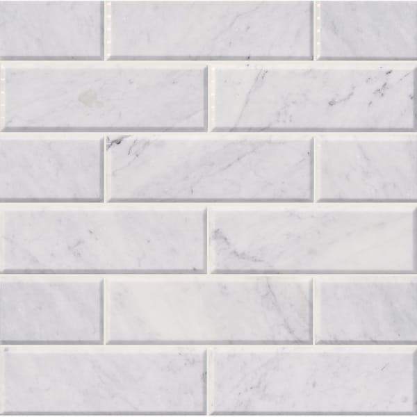 Msi Arabescato Carrara Beveled 4 In. X 12 In. Honed Marble Wall Tile, 15PK ZOR-NS-0037 - main